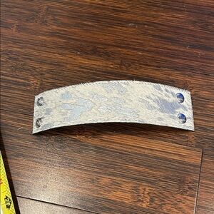 Silver and Gray Hair-On Leather Cuff Bracelet